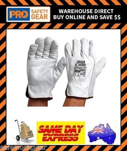 (Pack of 12) Riggamate Riggers Leather Work Glove Safety Gloves Cow Grain - Picture 1 of 1