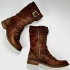 Timberland Combat Boots Women 6 Savin Hill Laceup Weathered Brown Leather Suede