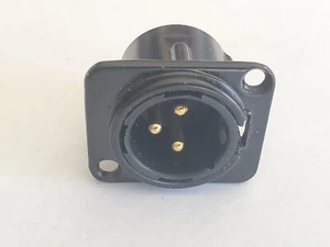 Conector de audio profesional micrófono montaje en panel 2 piezas XLR 3 pines chapados en oro - Imagen 1 de 3