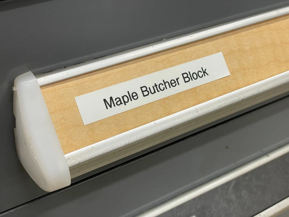 FITS STANLEY VIDMAR Vidmar Drawer Label Edge Backing Cover Stanley Plastic Maple Wood 22" x 1.25"