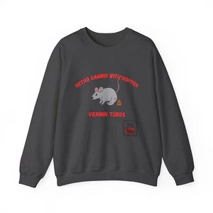 Unisex Sweatshirt Retro Gaming With Hopper / Vermin Turds - Picture 1 of 24