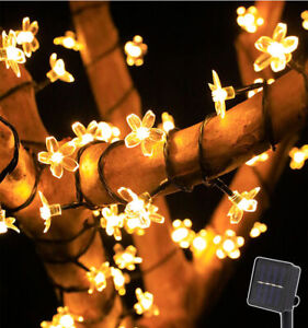 Solar Power 220 LED Flower Fairy Garden Lights String Outdoor Decor Waterproof