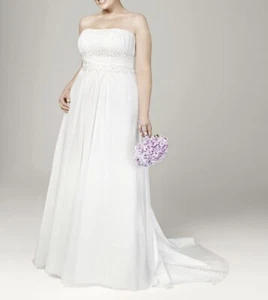 16w David's Bridal 9V9743 Wedding Dress White - Picture 1 of 11