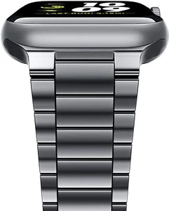 Kompatibel mit Apple Watch Armband 44mm 42mm Massiv Edelstahl Armband Grau - Bild 1 von 7