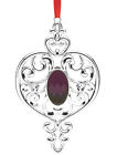 Lenox Gemmed Spire Ornament Silverplate with Purple Center 4.5" #868114 New