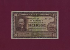 Portugal  Mozambique 10 Escudos 1945 P-95 VF BANK NOTE