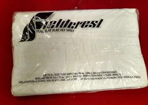 Fieldcrest bügelfreies Perkal 81 x 96 Zoll komplettes flaches Blatt Stoff Flüsterspitze NEU - Bild 1 von 2