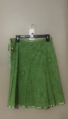 Falda St Johns Bay para mujer talla 6 calce y acampanada elástica verde floral hasta la rodilla #G Foto 1 de 4