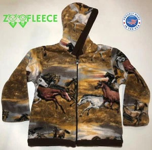 Zoofleece Invierno Caballos Niños Niños Niñas Chaqueta Capucha Abrigo Reversible Cálido - Imagen 1 de 5