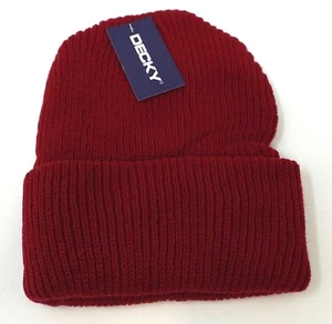 Totenkopf Cap Cuff Beanie Bündchen Mütze rot/burgund Neu mit Etikett - Bild 1 von 5