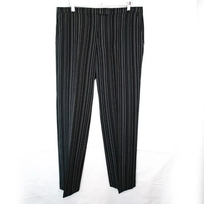 Le Suit Striped Dress Pants Womens 14 Black Trouser Business Career Casual L13X - Image 1 of 4