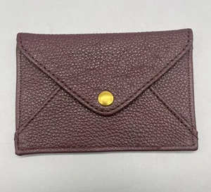 AIMEE KESTENBERG Leather Pouch Business Credit Card Burgundy Maroon W/Brass NWOT - Picture 1 of 6