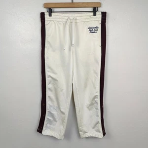 Vintage Y2K Abercrombie Capri Track Pants Mens Medium White Snap Rafael Nadal - Picture 1 of 10