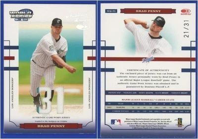 Футболка Брэда Пенни 2004 World Series материал ткань номер ИГРОВАЯ NOd 21/31 - Изображение 1 из 3