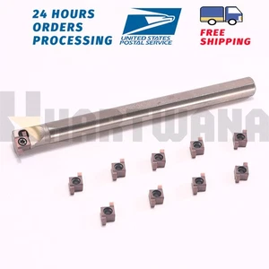 Lathe Grooving Boring Holder 10mm Miniature Internal Grooving 2mm Inserts 10PCS - Picture 1 of 10