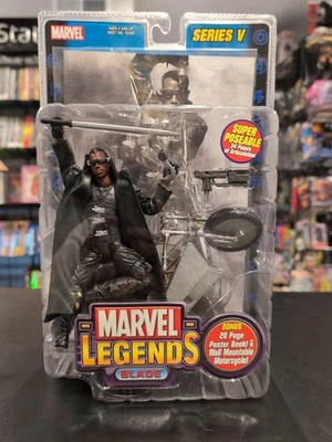 Marvel Legends BLADE Wesley Snipes & Motorcycle Series V ToyBiz 2003 全新未拆封 — 第 1/4 张图片