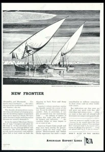 Rockwell Kent 1945 velero puerto en Alejandría arte Am Export anuncio impreso vintage - Imagen 1 de 7