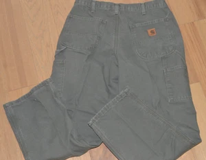 Carhartt B111 Hose 34 x 30 moosgrün Canvas Flanell gefüttert Zimmermann Workwear - Bild 1 von 5