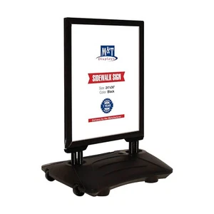 WindPro Weather Resistant Outdoor Sidewalk Sign Holder 24x36 Black Water Base - Picture 1 of 7