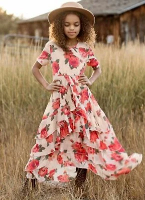 Vestido Joyfilm Niña Taliah en Rojo Greta Floral 8 O 10 Nuevo Con Etiquetas Boda Navidad Foto 1 de 3