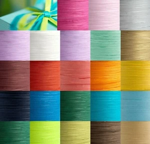 Paper Raffia 7mm Tying Ribbon - Wrapping Favours Gifts 5m Cut 100m Reel - Picture 1 of 31