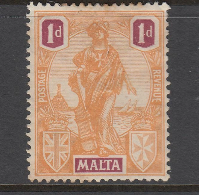 Malta - 1d Figure of Malta (MH) 1922 (CV $14) - Image 1 of 1