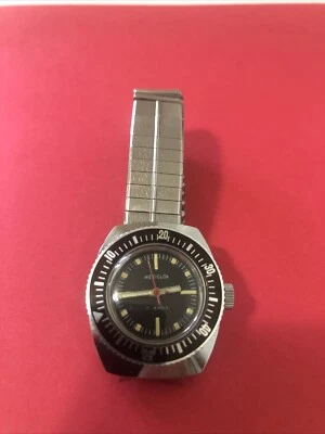 复古 Westclox 潜水手表 旋转表圈,120 英尺 防水 防磁性 — 第 1/4 张图片