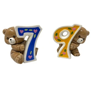 Torten Geburtstag Topper Vintage Norcrest Japan Teddybär Porzellan Figur - Bild 1 von 7