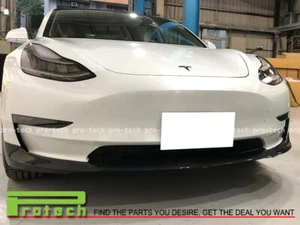 For 2017+ Tesla Model 3 Racing Carbon CF Front Bumper Lip Chin Splitter - Picture 1 of 3