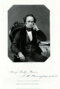 SAMUEL HARRINGTON DOVER DELAWARE 1880s retrato acero grabado arte impresión - Imagen 1 de 2