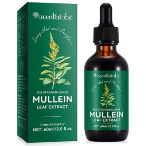 Mullein Leaf Extract Drops For Lungs Health - 60ml Lung Cleansing & Mucus Relief - Picture 1 of 9