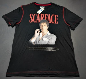 Scarface Tony Montana Graphic T-Shirt XL Black Red Stitch Hybrid Apparel NWT - Picture 1 of 6