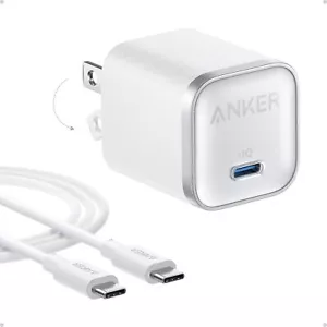 Anker Nano Chargeur 45W Type C + Câble USB-C 6 pieds pour Galaxy S25/iPad Charge Rapide - Photo 1 sur 6