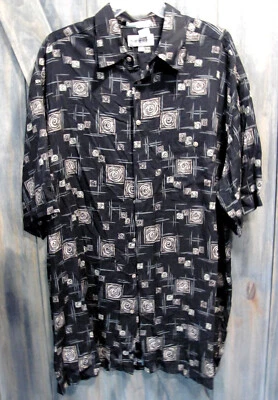 CAMPI MODA XLT Mens Shirt Black Pattern Short Sleeve  NWOT - Image 1 of 4