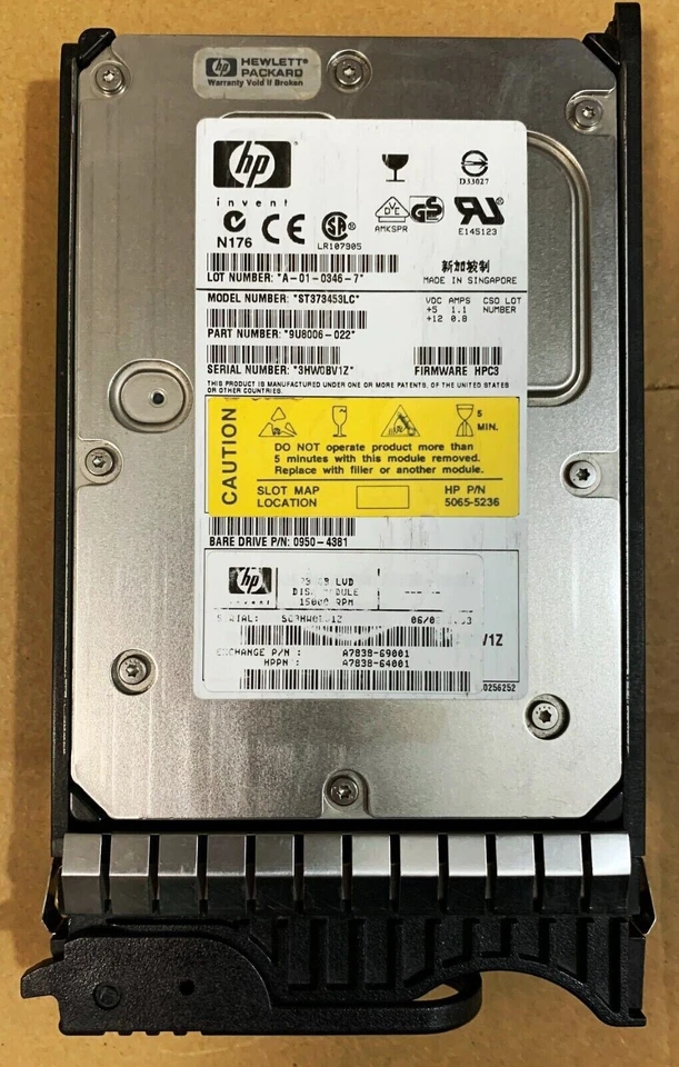 HP A7838-69001 0950-4381 5065-5236 ST373453LC 73G 15K 80-pin SCSI hard disk - Image 1 of 4