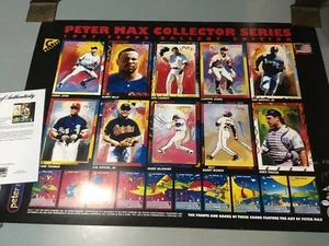 HAND SIGNED  PETER MAX LARGE POSTER TOPPS MLB GALLERY EDITION PSA DNA LOA - Picture 1 of 12
