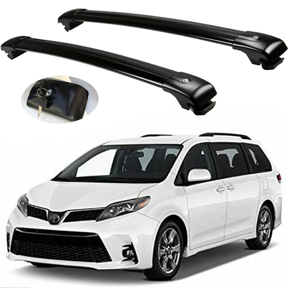 Barras transversales para portaequipajes de techo bloqueables de 2 piezas aptas para Toyota Sienna 2011-2020 Foto 1 de 4