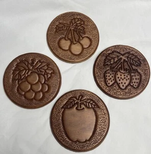 Vintage Cracker Barrel Hand Carved Wooden Refrigerator Magnets Set Of 4 - Picture 1 of 13