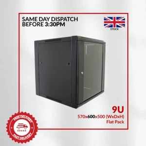 9 HE Server Rack Netzwerkschrank 19 Zoll 570 x 600 mm schwarz - Bild 1 von 6