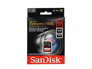 SanDisk Extreme PRO 256GB SDXC UHS-I Card V30 - 4K UHD Speed Upto 200MB/S* - Picture 1 of 6