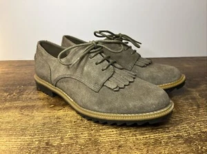 Clarks Somerset Griffin Mabel Brown Suede Tassel Oxford Shoes Sz 6 {New No Box} - Afbeelding 1 van 11