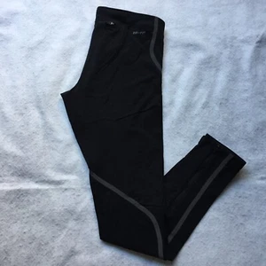 Nike Dri-Fit Drawstring Athletic Leggings w/ Hem Zippers, Women's M (Black) - Picture 1 of 8