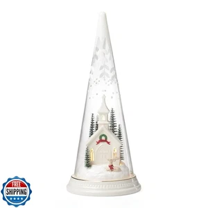 Lenox 896634 Cono di Natale illuminato con scena di chiesa, decorazione natalizia - Foto 1 di 4
