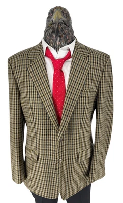 Cerruti Wool Cashmere Check Blazer Vintage Brown EU52 DE52 US42 - Image 1 of 4