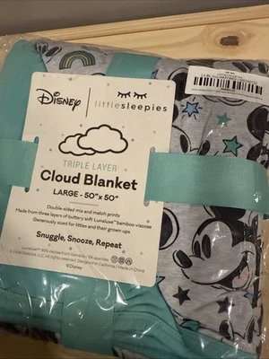 Little Sleepies Disney Cloud Blanket Forever Mickey New NIB - Image 1 of 4