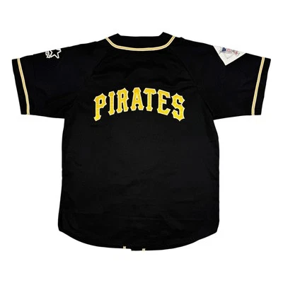 Vtg Rare MLB Pittsburgh Pirates Black Starter Big Logo Jersey Mens Large - Image 1 of 4
