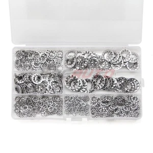 390 Pcs Serrated Lock Washer W/ Internal Tooth Stainless Steel Gasket Assortment - Picture 1 of 11