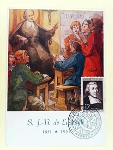 JEAN BAPTISTE DE LA SALLE  Yt882 FRANCE 1951 CARTE MAXIMUM MAXICARD AN56 - Picture 1 of 2