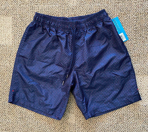 2(X)IST Men's Swim Trunks Navy Blue/Pink Polka Dot Shorts Size Medium