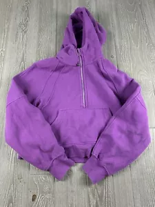 Lululemon 1/4 Quarter Zip Purple Hoodie Womens Size XS Crop - Picture 1 of 11